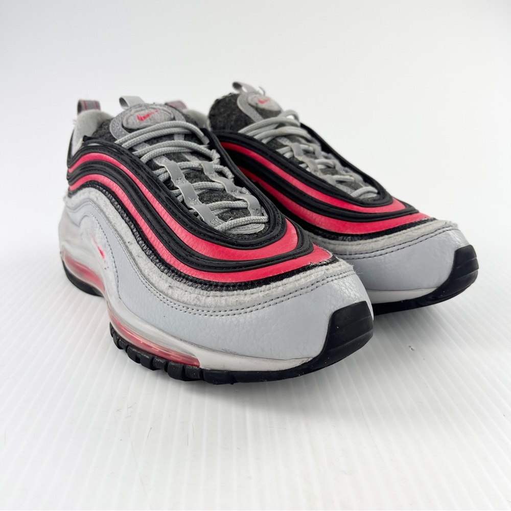 Nike Air Max 97 Felt Wolf Gray Orbit Red Athletic Sneakers Shoes Youth - Picture 2 of 6